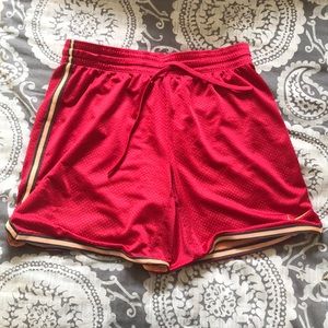 Red Nike Dri-Fit basketball shorts